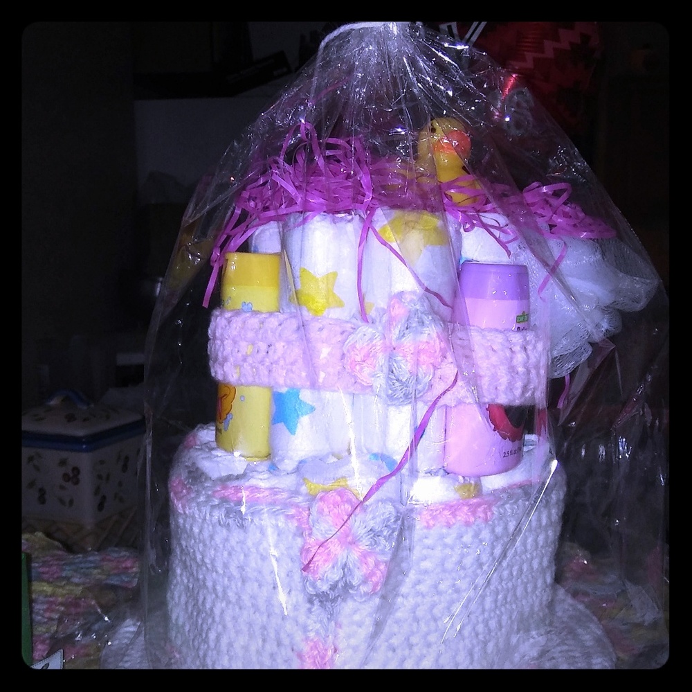 2 Tier Newborn Girl's Dipper cake.